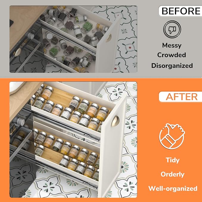 AMBIRD Bamboo Spice Drawer Organizer - Image 3