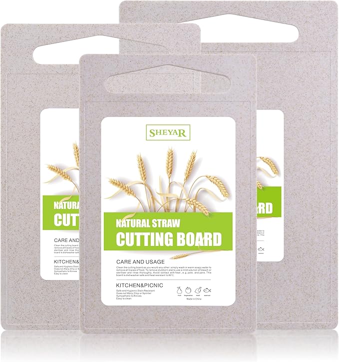 3PCS Cutting Board for Kitchen, Wheat Straw Fiber Cutting Board, Dish Washer by zzsbrm