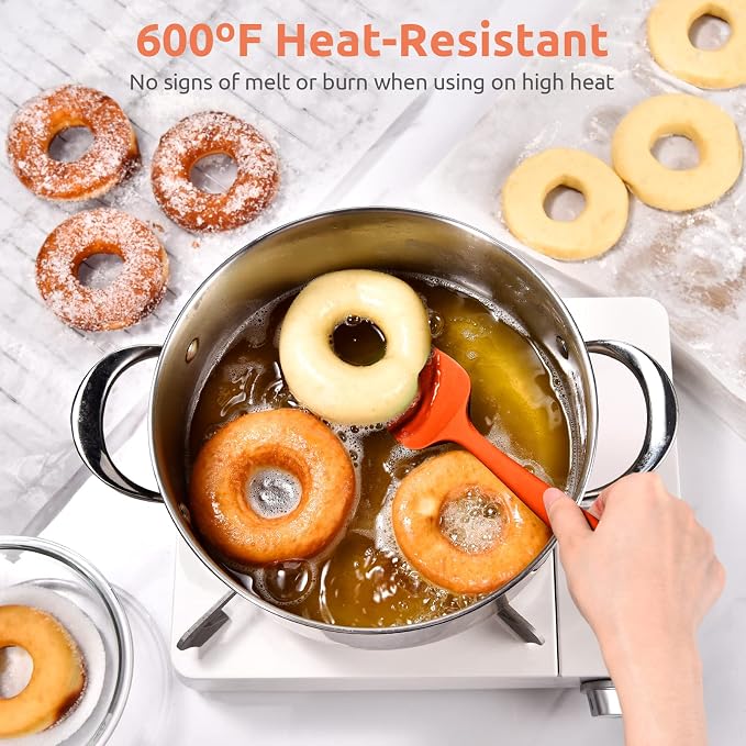Heat Resistant Silicone Spoon Spatula: U-Taste 600ºF High Heat Flexible 11.38in - Image 3