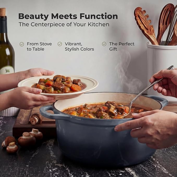 Zulay Kitchen 5 Quart Enameled Cast Iron Dutch Oven Pot - Image 6