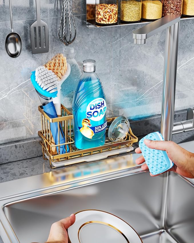 Consumest Sink Caddy, Kitchen Sponge Holder - Image 4