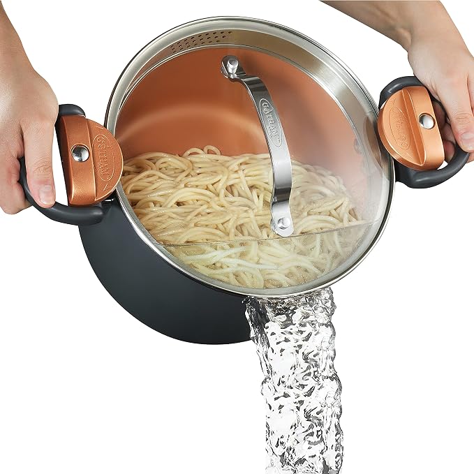 Gotham Steel 5 Quart Stock Pot Multipurpose Pasta Pot by GothamSteel