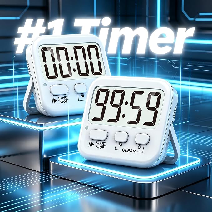 Antonki 2 Pack Digital Timer for Kids, Magnetic Countdown Kitchen Timers for - Image 2