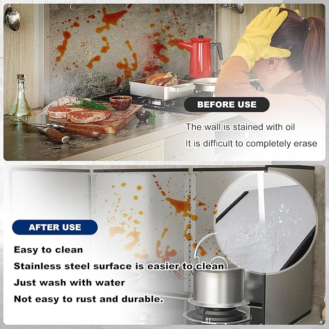 3 Sided Splatter Guard, Foldable Stainless Steel Oil Splatter Screens - Image 4