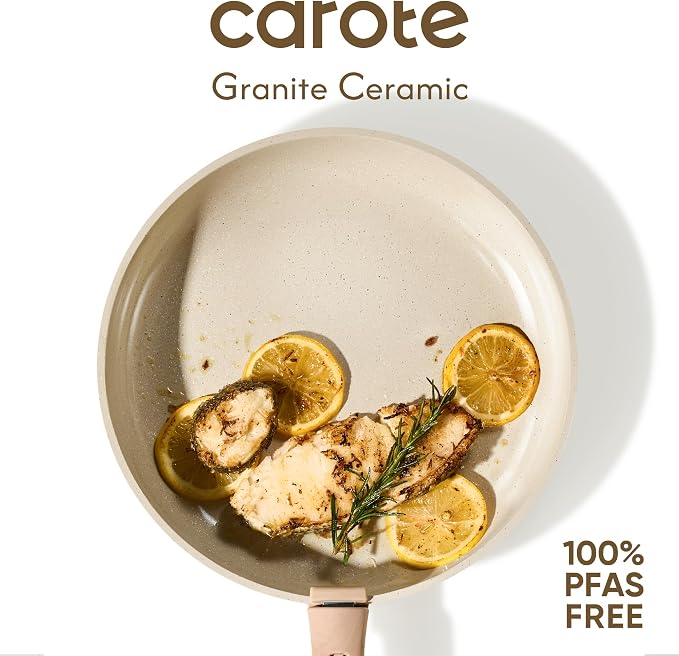 CAROTE 25PCS Ceramic Cookware Set, Pots and Pans set Non Stick, RV Kitchen - Image 6
