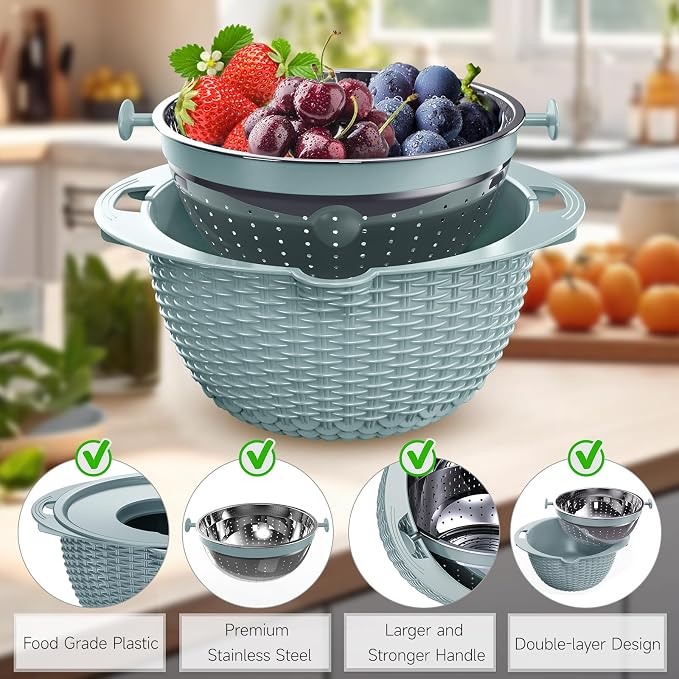 4-1 Strainer with Bowl & Spoons Set - Image 6