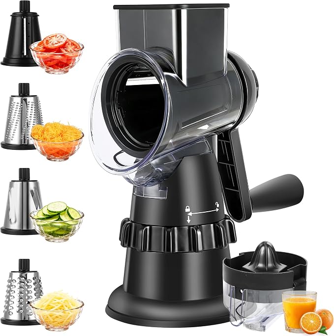 Rotary Cheese Grater Hand Crank, Vegetable Slicer by Unknown