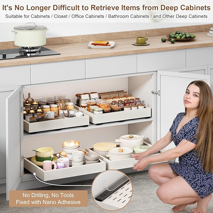 Pull out Cabinet Organizer, Expandable Width, Depth - Image 4