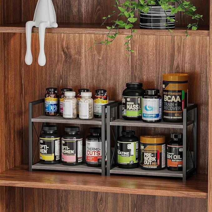 Giikin Countertop Shelf Organizer, 2 Tier Kitchen Spice Rack - Image 3