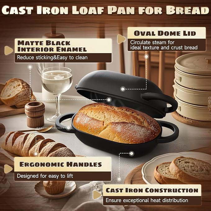 Enameled Cast Iron Oval Bread Oven - Image 3