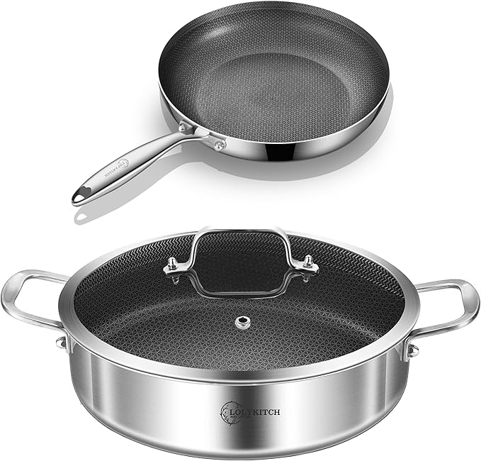 LOLYKITCH 6QT Tri-Ply Stainless Steel Sauté Pan by LolyKitch