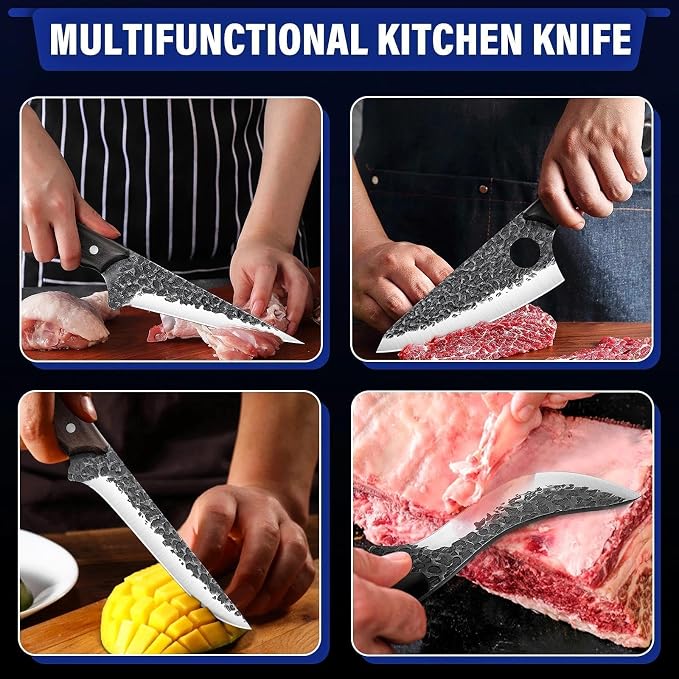 TAN REN 7PCS BBQ Knife Set, Professional Butcher Knives - Image 3