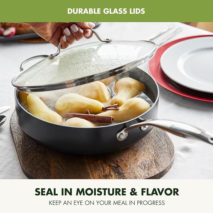 GreenPan Valencia Pro Ceramic Nonstick 22 Piece Cookware Set, Hard Anodized - Image 10