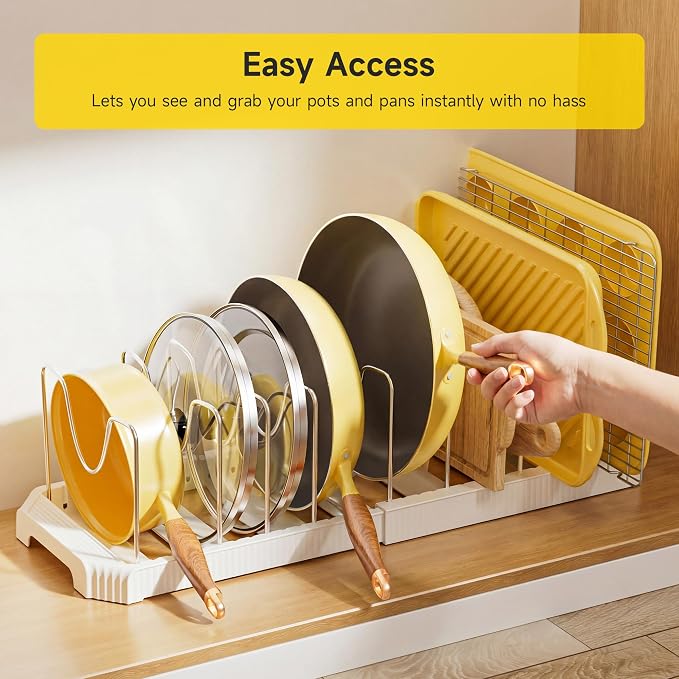 MUDEELA Pots and Pans Organizer under Cabinet, Pot Rack - Image 7