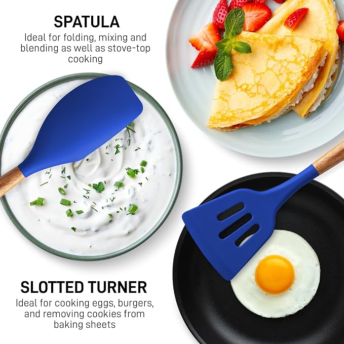 Zulay Kitchen Non-Stick Silicone Cooking Utensils Set - Image 5