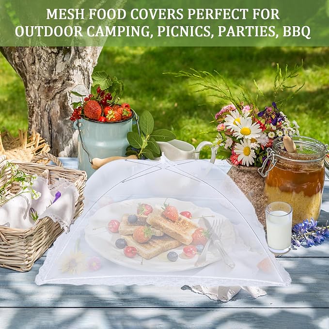 6 Pack Food Tents/Food Covers for Outdoor Mesh Screen Include 6 Standard - Image 3