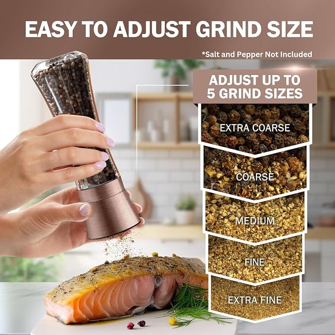 Home EC Original Copper Salt and Pepper Grinder Set of 2 - Image 3