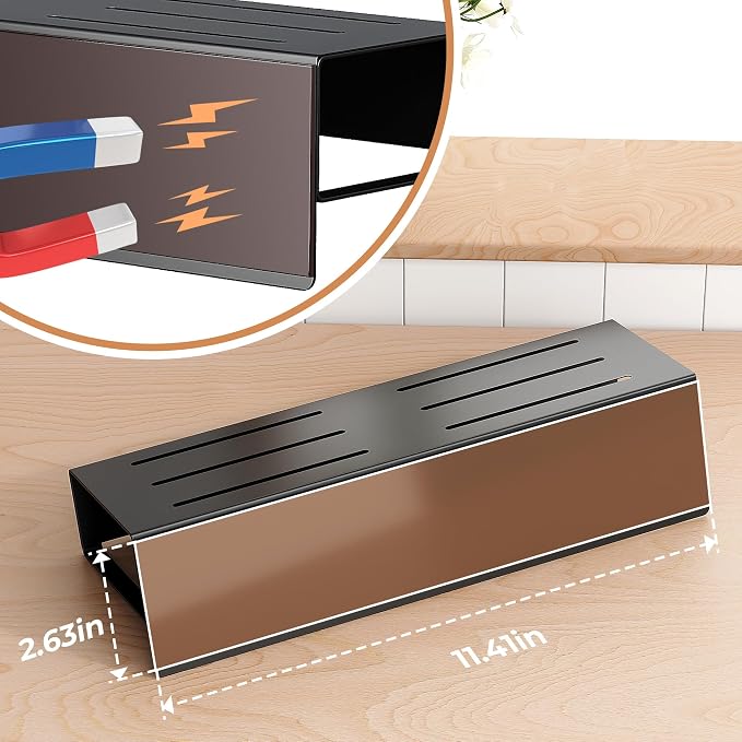 Vetacsion 4 Pack Moveable Fridge Magnetic Spice Racks, Metal Black - Image 6