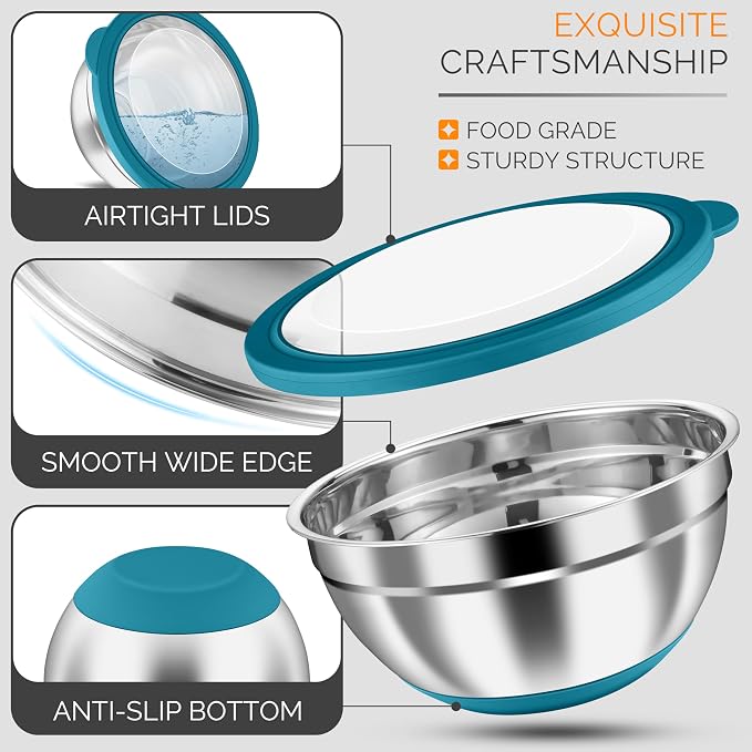 HaWare Mixing Bowls, 24-Piece Stainless Steel Salad Serving Bowl - Image 5