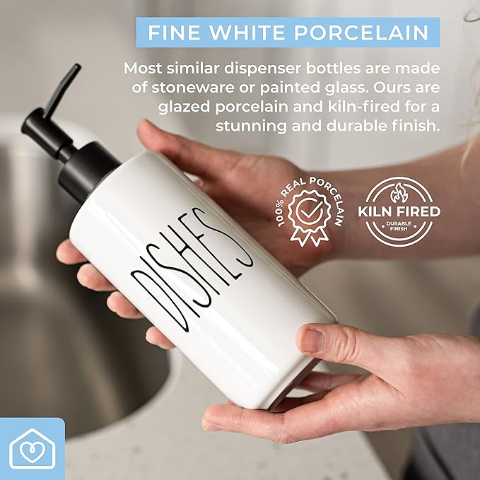 Heartland Home Porcelain 16oz Kitchen Soap Dispenser. Detergent Dispenser or - Image 5