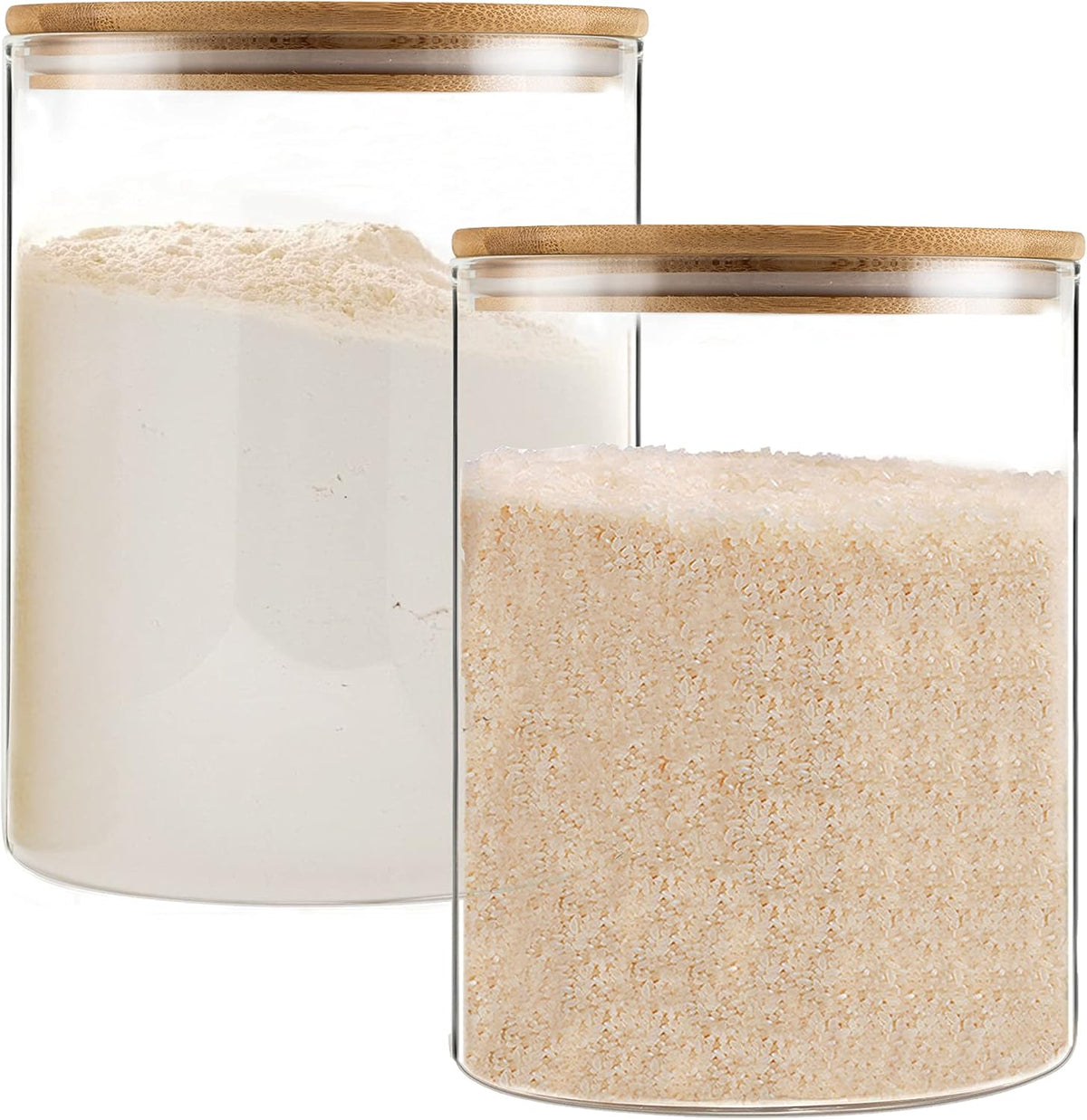 YUNCANG Glass Storage Jars,2 PACK -108oz/3200ml Clear Glass Food