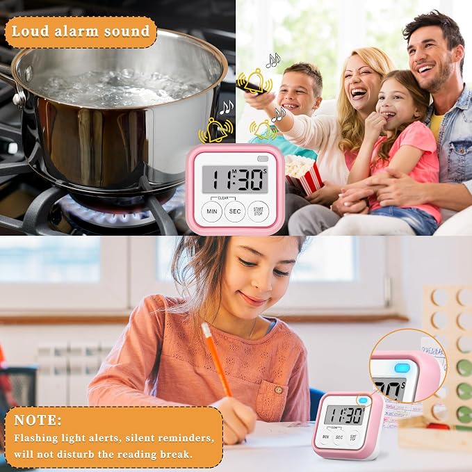 Timer, Kitchen Timers for Cooking Classroom Timer for Kids Teachers Magnetic - Image 6