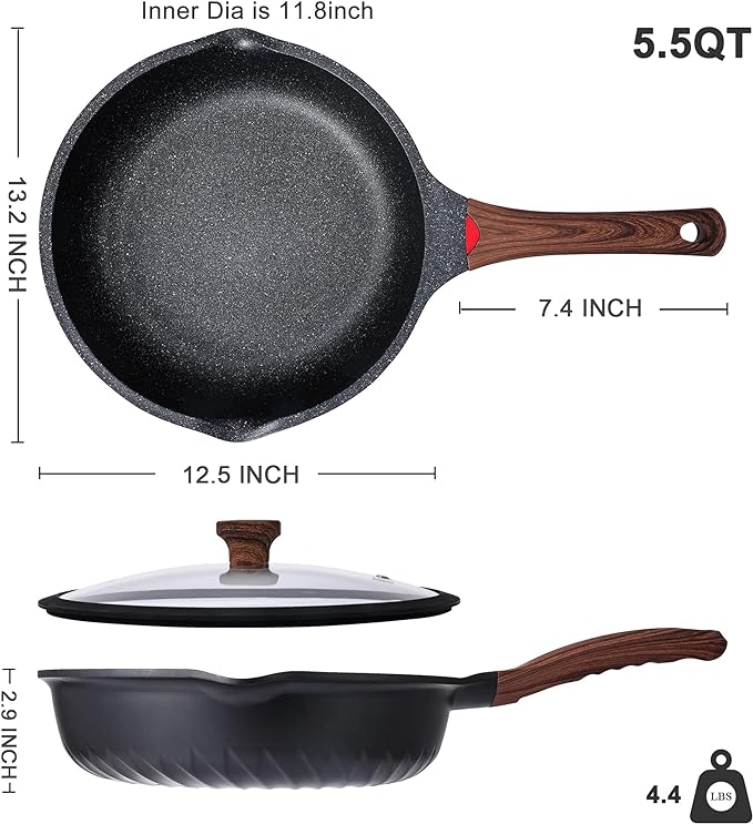 Vinchef Nonstick Deep Frying Pan Saute Pan - Image 5