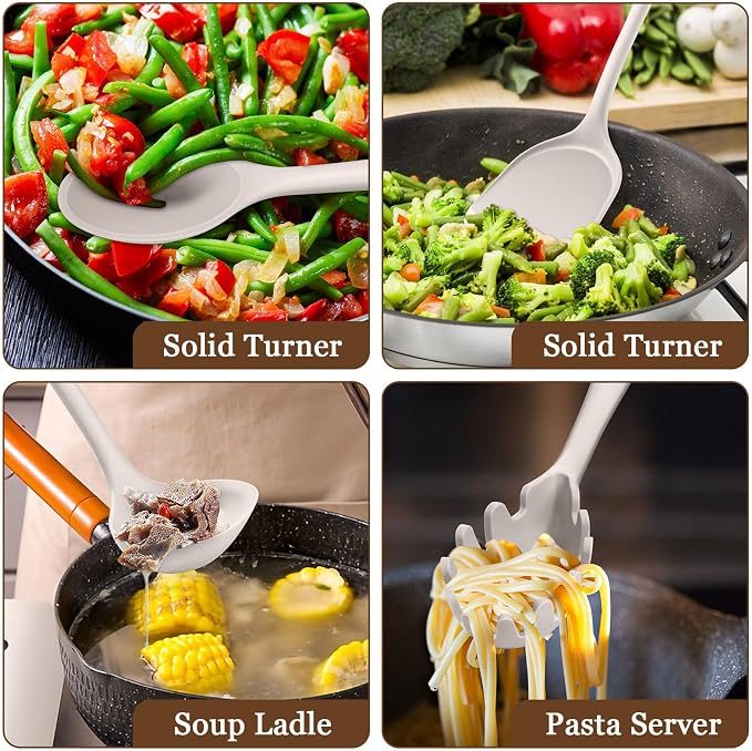 LIANYU 8Pcs Kitchen Cooking Utensils Set, Silicone Cooking Utensil Set - Image 6
