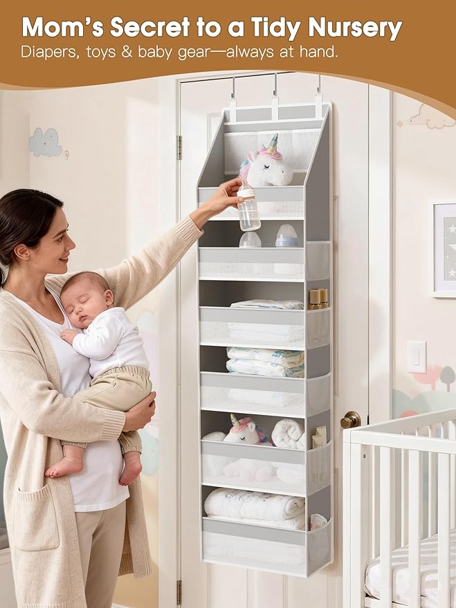 Criusia Over The Door Organizer, Heavy-Duty 6-Shelf Hanging Storage - Image 4