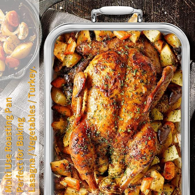 15 Inch Stainless Steel Roasting Pan - Image 5
