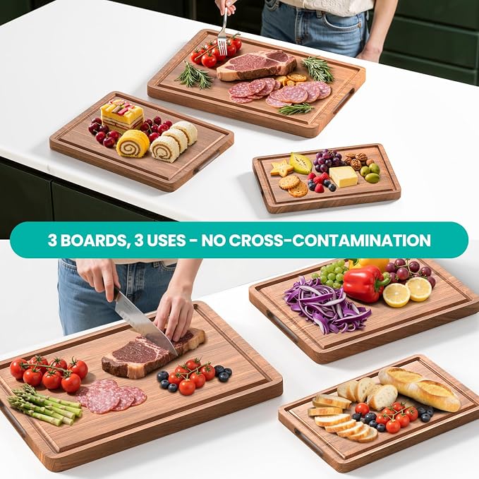 Acacia Wood Cutting Boards Set - Image 8