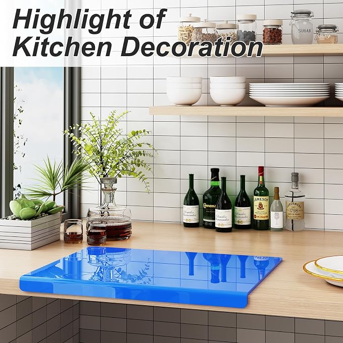 JJL Acrylic Cutting Board with Counter Lip, 16 x 12.5 Inches, and Vegetables - Image 3