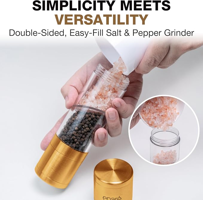 Eparé 2 in 1 Gold Salt and Pepper Grinder Combo - Image 5