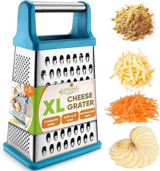Spring Chef Handheld Stainless Steel XL Parmesan Cheese Grater by SpringChef