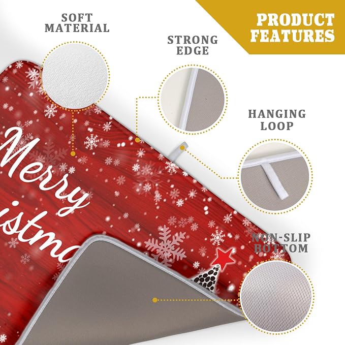 Merry Christmas Tree Red Dish Drying Mat - Image 4