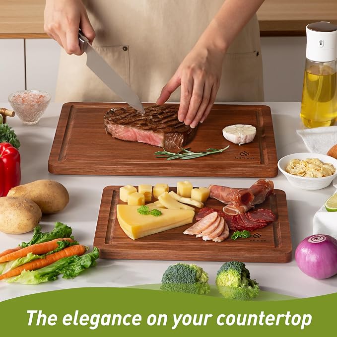 Bamboo Cutting Board Set Non Slip Feet Over Sink Gifts Best Mama Mommy Bonus - Image 7