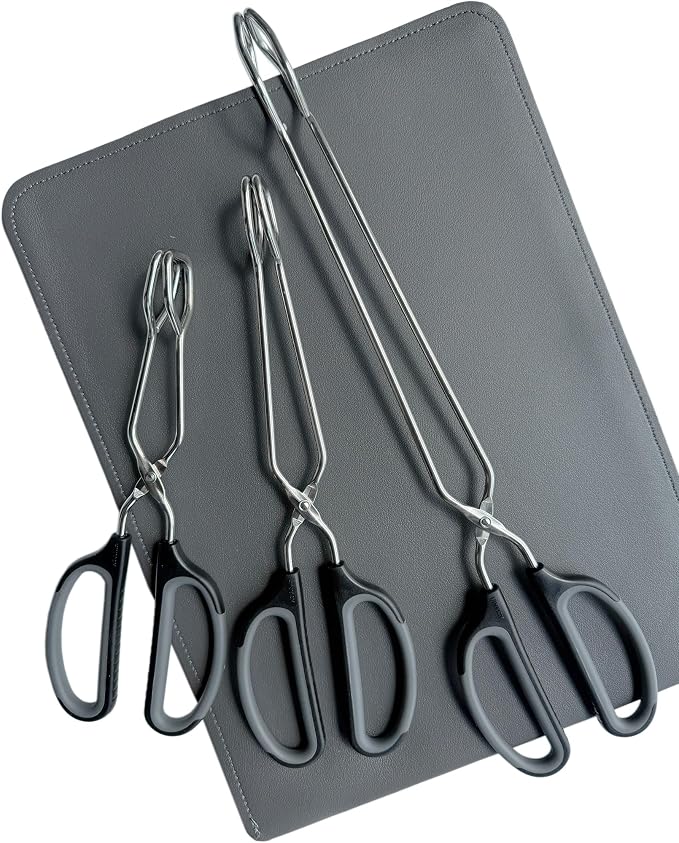 HINMAY Stainless Steel Scissor Tongs Cooking Tongs Set - Image 8