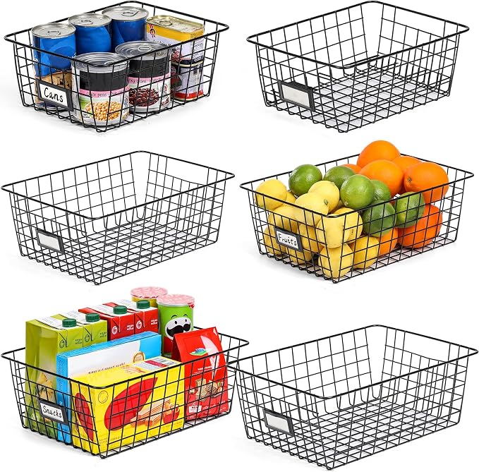 6 Pack Wire Baskets for Pantry Organization and Storage, Kitchen Organizer - Image 8