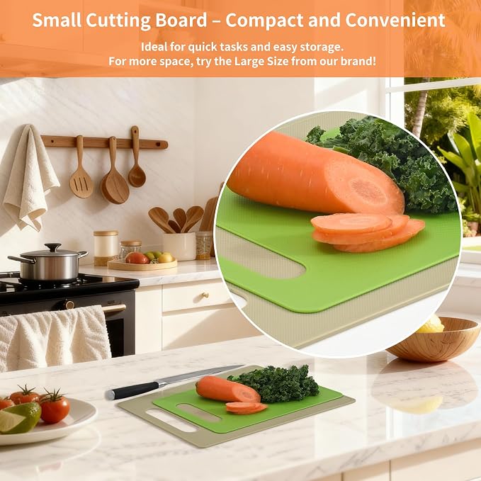 Luckyiren Plastic Cutting Board Set, 3 Pack Small Chopping Boards - Image 8