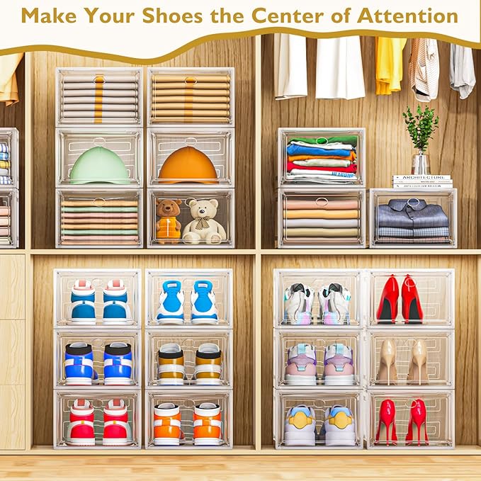 7 code Large Clear Shoe Boxes Organizer【Thicker Material】 Stronger Shoe Box - Image 2