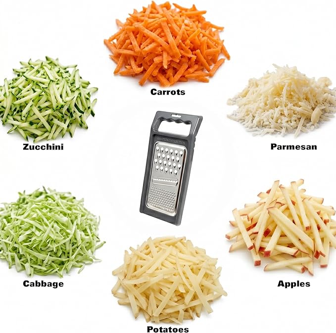 Cheese Grater with Handle, Stainless Steel, Cheese Shredder, Fruit and - Image 6