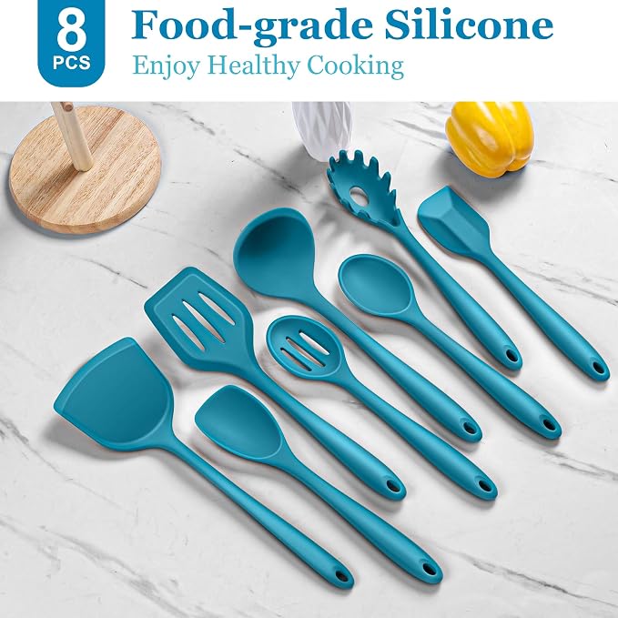 LIANYU 8Pcs Kitchen Utensils Set, Heat Resistant Cooking Utensils, Kitchen - Image 3