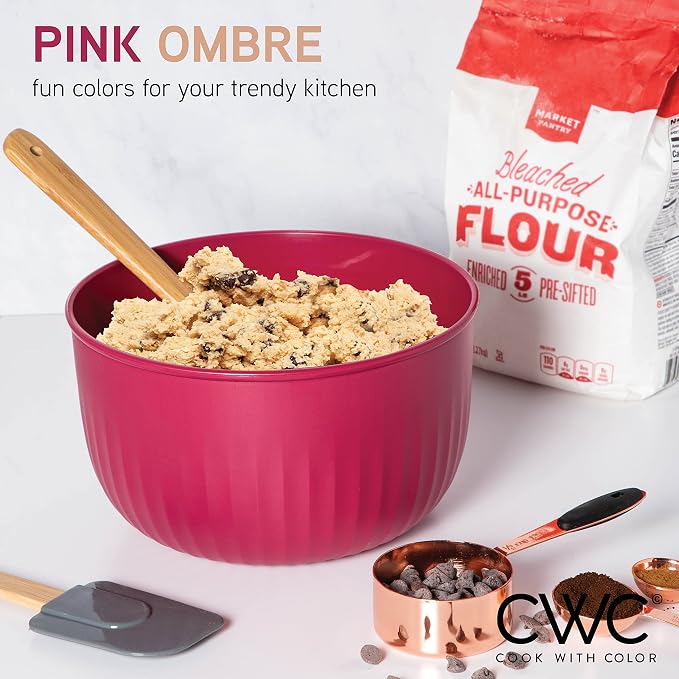 COOK WITH COLOR Prep Bowls with Lids- Wide and Deep Nesting Plastic Small - Image 3
