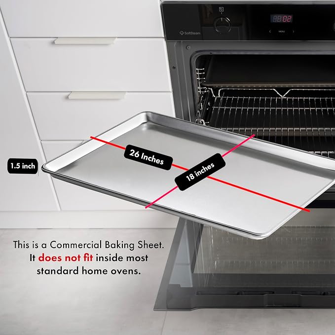New Star Foodservice Commercial-Grade 18-Gauge Aluminum Sheet Pan/Bun Pan XL - Image 3