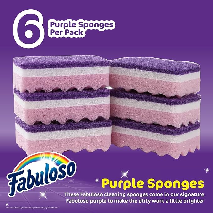 Fabuloso Scratch-Free Kitchen Dish Sponges, Counters and Sinks, Tough on Messes - Image 2