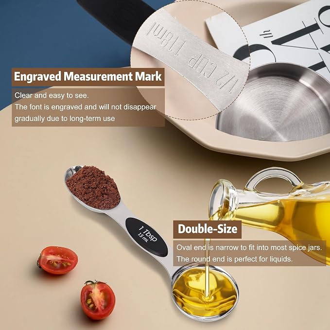 Magnetic Measuring cups and spoons Set, 5 Stainless Steel Magnetic Measuring - Image 5