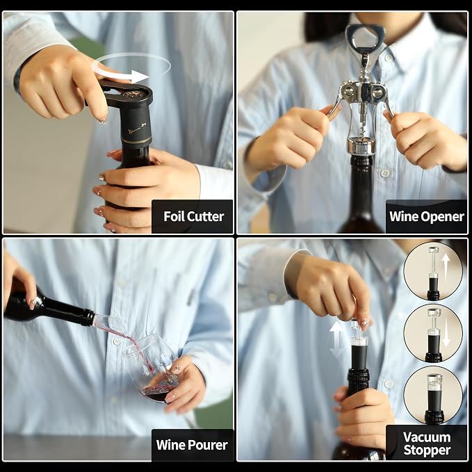 KORCCI Multifunctional Wine Bottle Opener Gift Set - Image 8