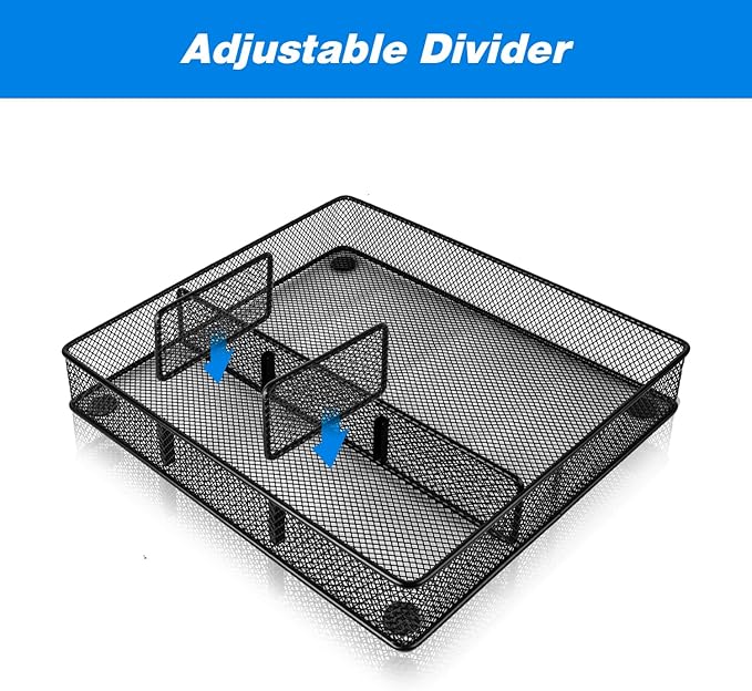VyGrow Desk Drawer Organizer Tray, Metal Mesh Drawer Organizers Office - Image 2