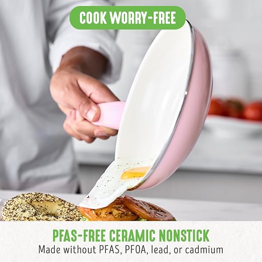 GreenLife Nonstick 8" Frying Pan Skillet, Non-Toxic PFAS-Free Ceramic Nonstick - Image 2