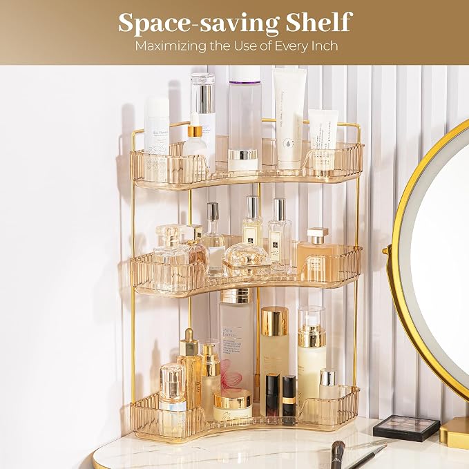 Aveniee Corner Bathroom Counter Organizer, Bathroom Countertop Shelf Makeup - Image 6
